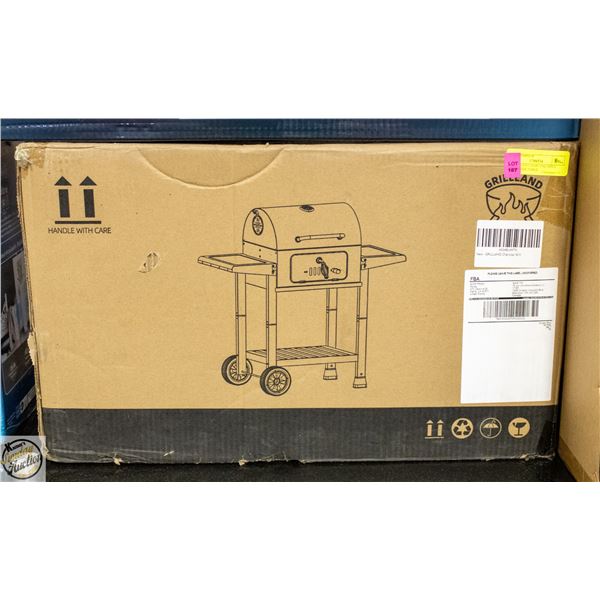 BRAND NEW CHARCOAL GRILL WITH 2 SIDE TABLE