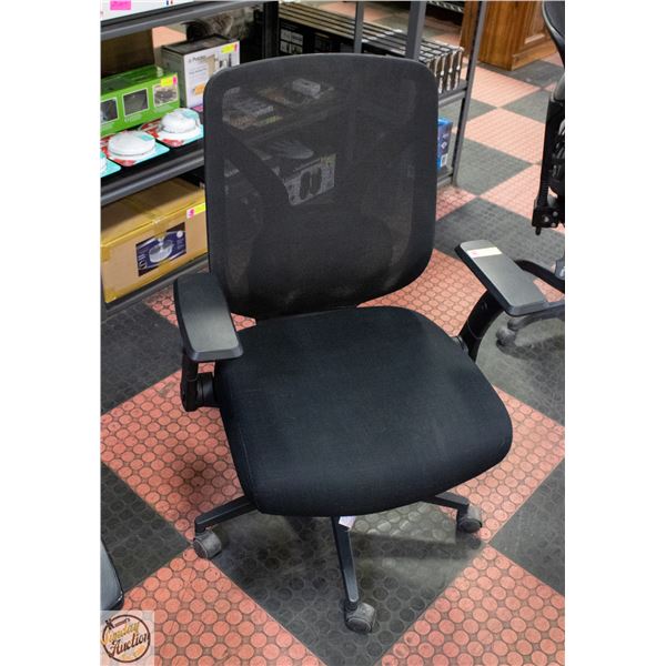 BLACK ERGONOMICAL BACK SUPPORT OFFICE CHAIRS WITH