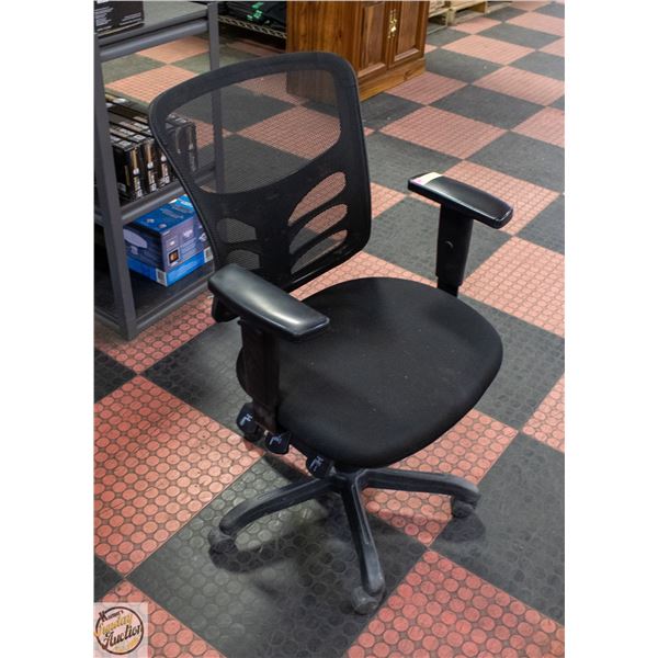 BLACK ERGONOMICAL BACK SUPPORT OFFICE CHAIRS WITH