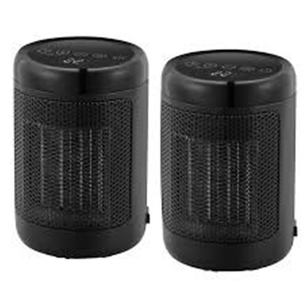 PACK OF 2 OMNIHEAT DIGITAL CERAMIC PERSONAL HEATER