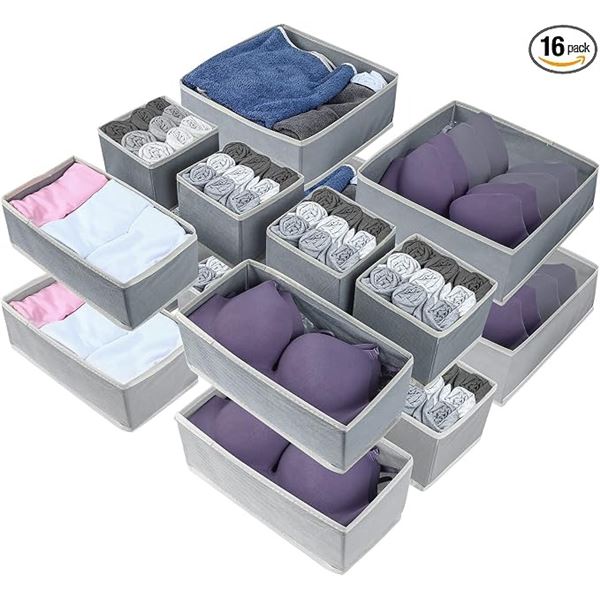 NEW CYFAZA 16 PACK FOLDABLE DRAWER ORGANIZER