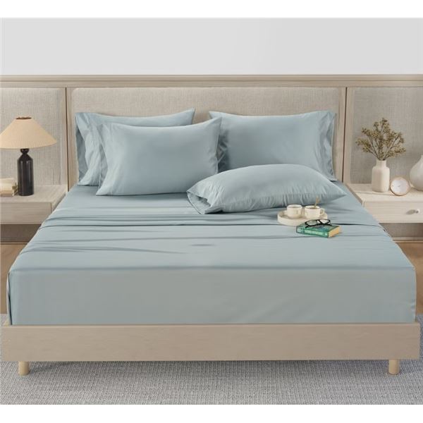 BRAND NEW HOTEL SIGNATURE 800CT 6 PC BED SHEET BLU