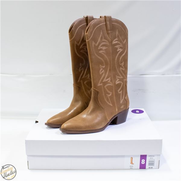 NEW ALDO WOMENS SZ 8 LEATHER COWGIRL BOOTS