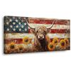 Image 1 : NEW HIGHLAND COW WITH SUNFLOWERS AND DISTRESSED
