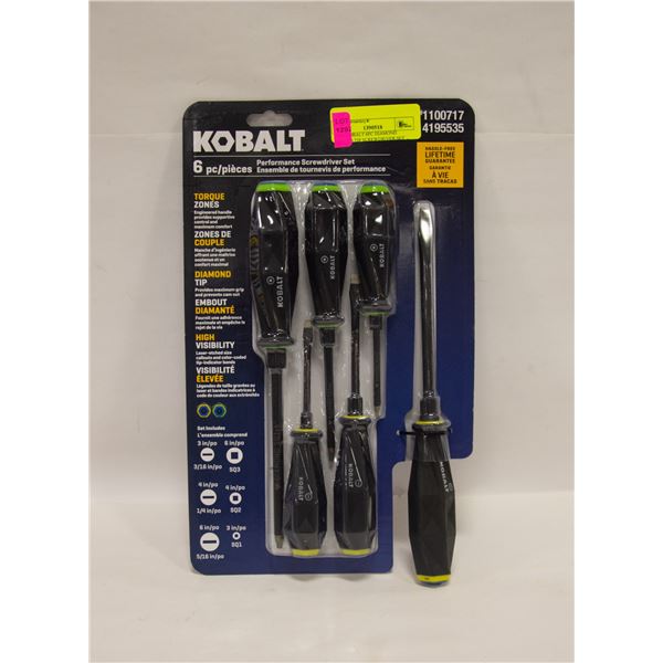 NEW KOBALT 6PC DIAMOND COATED TIP SCREWDRIVER SET