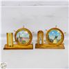 Image 1 : VINTAGE 2 SHIP WHEELS WITH THERMOMETER