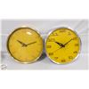 Image 1 : 2 NEW DRIINI BRAND ROUND WALL CLOCKS SOLD TOGETHER