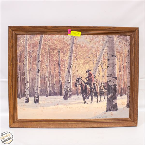 JACK LEE MCLEAN VINTAGE PRINT COWBOY 2 HORSES