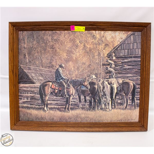 JACK LEE MCLEAN VINTAGE PRINT 2 COWBOYS 4 HORSES