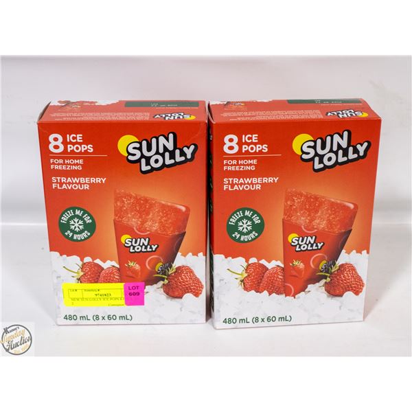NEW SUN LOLLY ICE POPS 8 PACK X 2