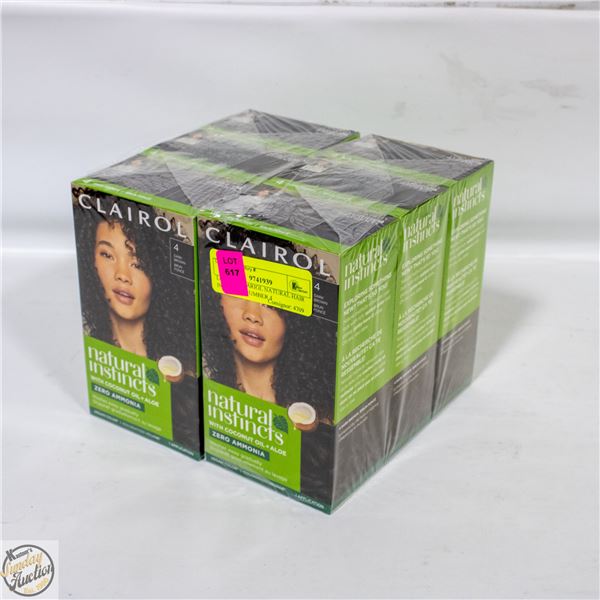 LOT OF 6 CLARIOL NATURAL HAIR INSTINCTS NUMBER 4