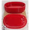 Image 1 : DOZEN NEW 10" RED OVAL FOOD SERVING BASKETS