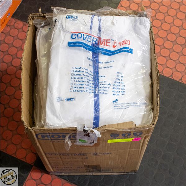 CASE OF RONCO COVER ME DISPOSABLE COVERALLS SZ XL