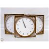 Image 1 : 3 NEW DRIINI BRAND WHITE+WOOD ROUND WALL CLOCKS