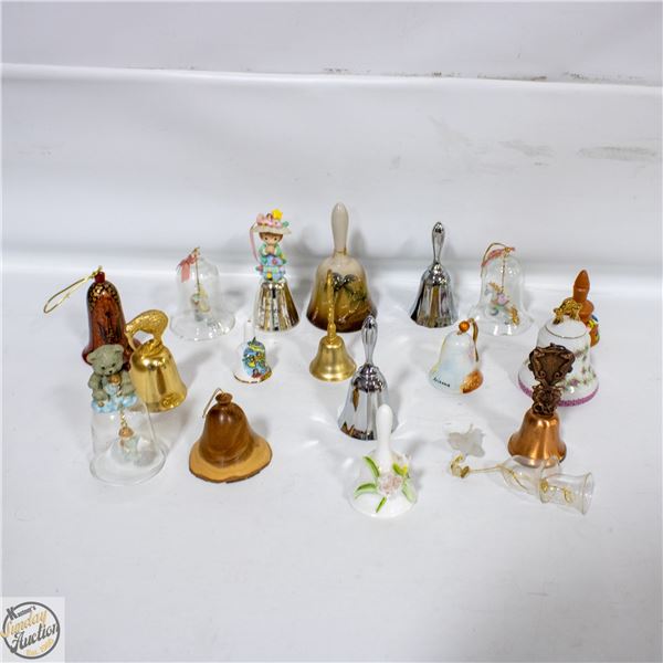 FLAT OF 17 VINTAGE BELLS