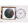 Image 1 : 2 NEW DRIINI BRAND ROUND WALL CLOCKS SOLD TOGETHER