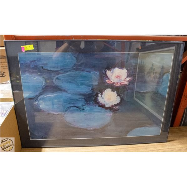 LILY PAD PAINTING FRAMED 27”X40” NYMPHÉAS