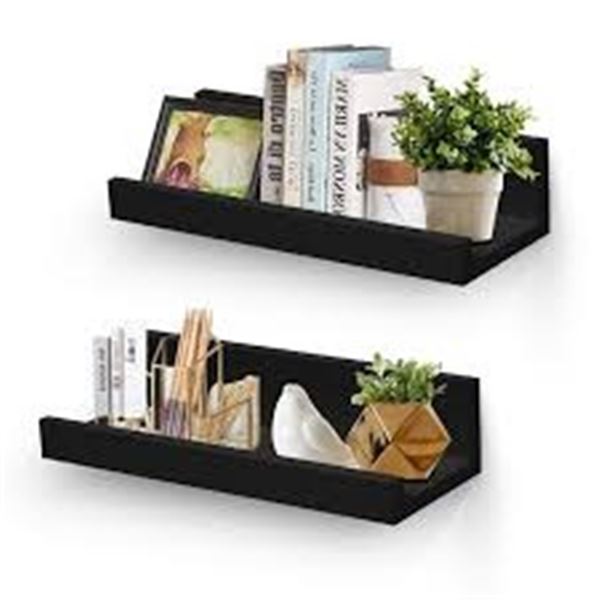NEW 2PCS BLACK 36" FLOATING SHELVES