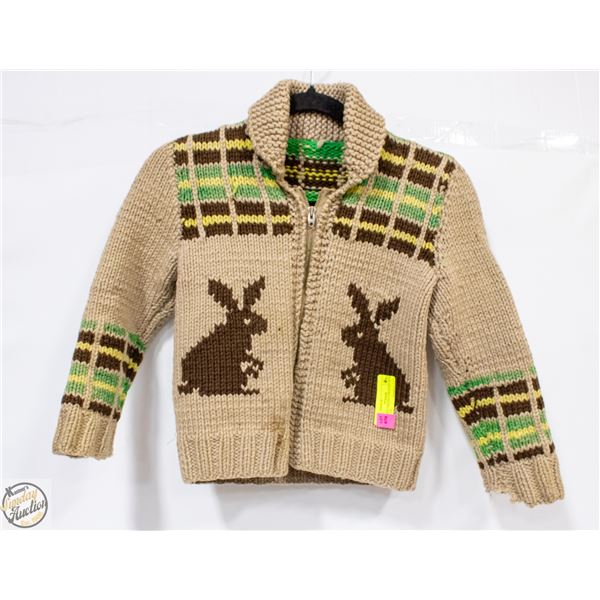 VINTAGE CHILD'S COWICHAN WOOL SWEATER