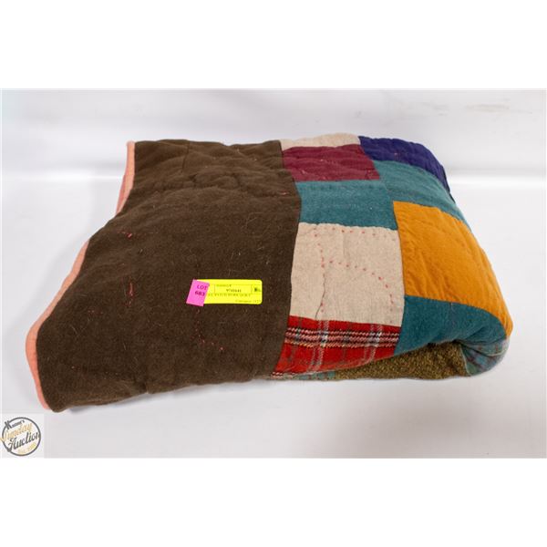 WOOL PATCH WORK QUILT