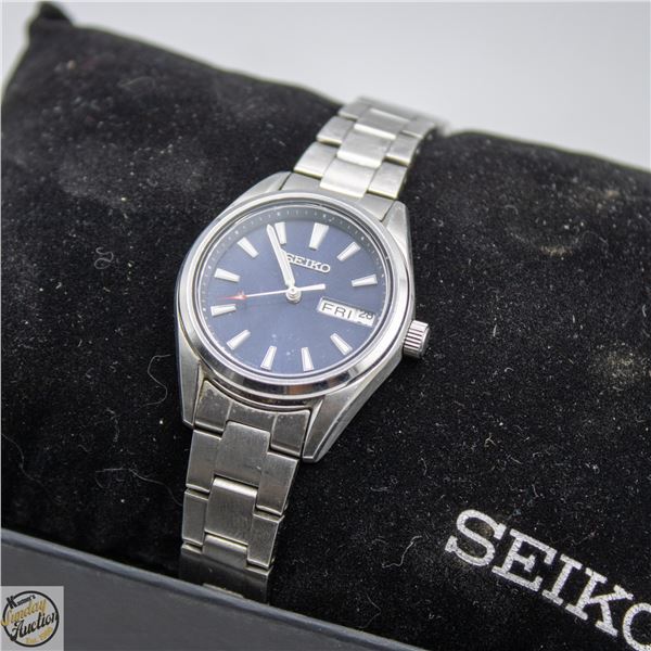 SEIKO 5 AUTOMATIC NAVY BLUE S.S. LADIES WATCH