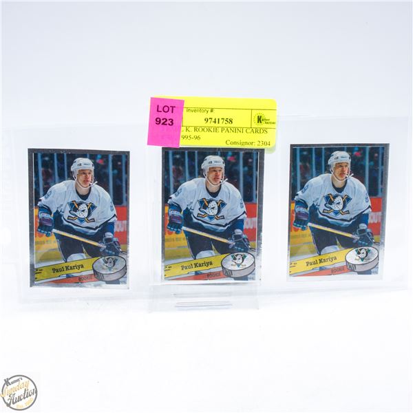 3 PAUL K. ROOKIE PANINI CARDS #300, 1995-96