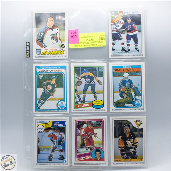8 ANNIVERSARY SERIES CARDS MESSIER GRETZKY FUHR