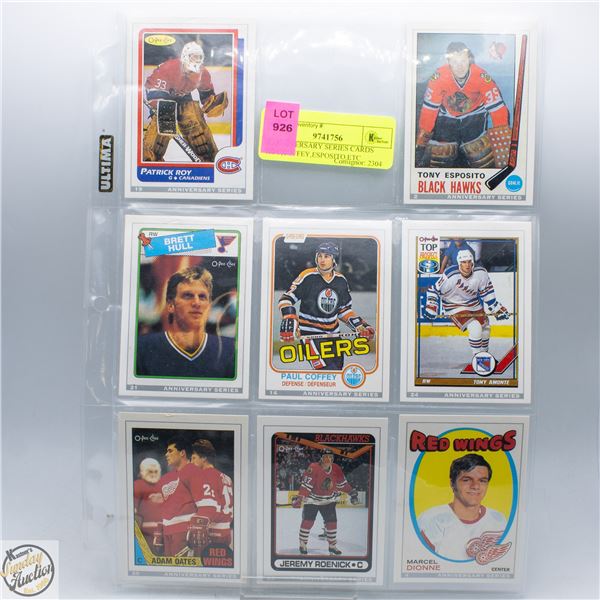 8 ANNIVERSARY SERIES CARDS ROY,COFFEY,ESPOSITO,ETC