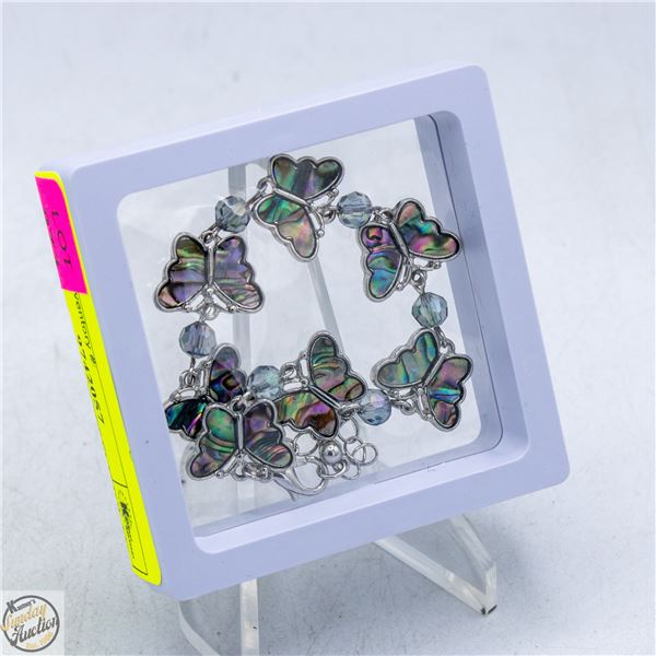 NEW ABALONE BUTTERFLY INLAY BRACELET