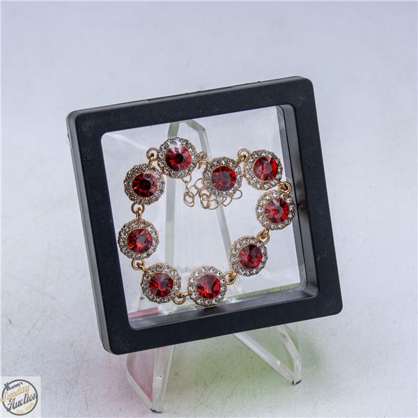 NEW SPARKING RED,CLEAR RHINESTONE ADJUSTABLE