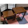 Image 1 : 2 CAPPUCCINO-FINISHED SQUARE WOODEN END TABLE