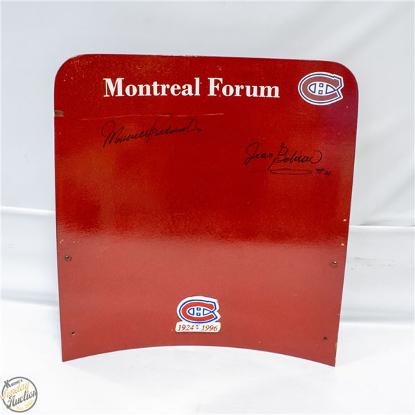 MONTREAL FORM SEAT BACK WITH TWO AUTOGRAPHS