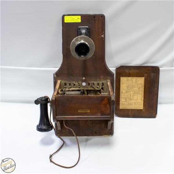 ANTIQUE WESTERN ELECTRIC COMPANY WALL-MOUNT PHONE