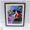 Image 1 : VINTAGE ART PRINT FRAMED WOMAN AT TABLE BY