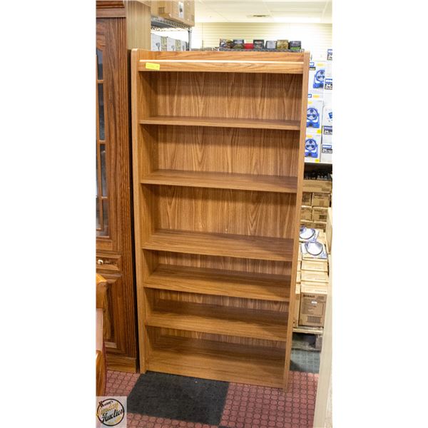 6 SHELF BOOKCASE H-67" W-12.5" L-31.75"