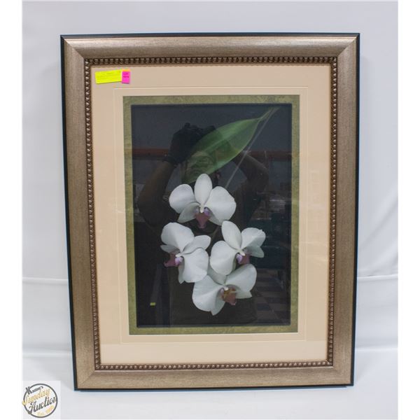 FRAMED 32" ORCHID FLOWERS PHOTOGRAPH