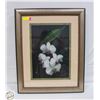 Image 1 : FRAMED 32" ORCHID FLOWERS PHOTOGRAPH