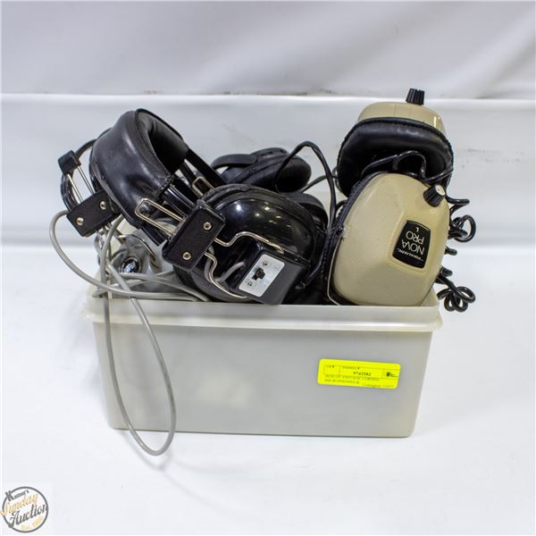 BOX OF VINTAGE CORDED MICROPHONES &