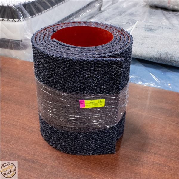 VARIOUS SIZED DARK BLUE VINYL BACKED CARPET RUNNER