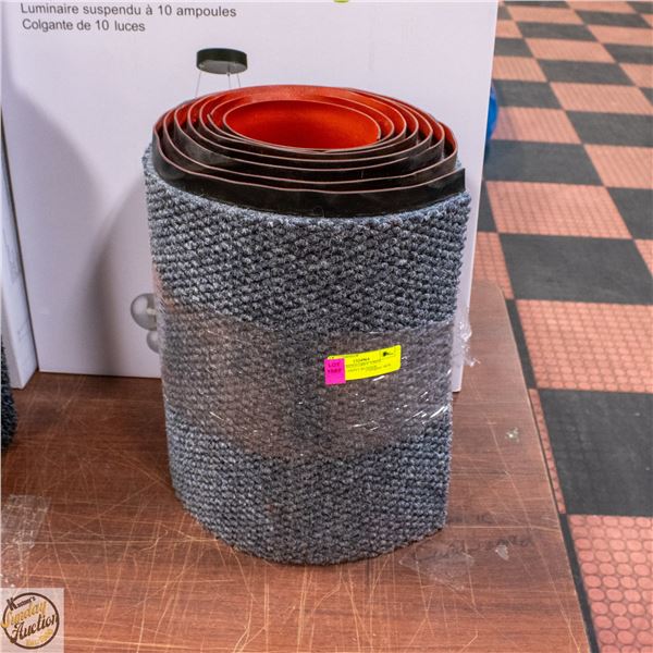 VARIOUS SIZED GREY VINYL BACKED CARPET RUNNER