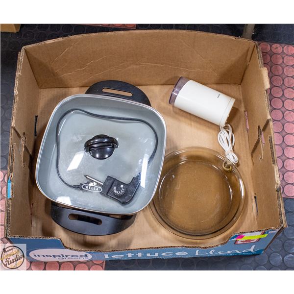LOT OF ESTATE COOKWARE INCLUDES BELLA ELECTRIC