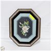 Image 1 : FRAMED CROSS STITCH DEPICTING A MAGNOLIA