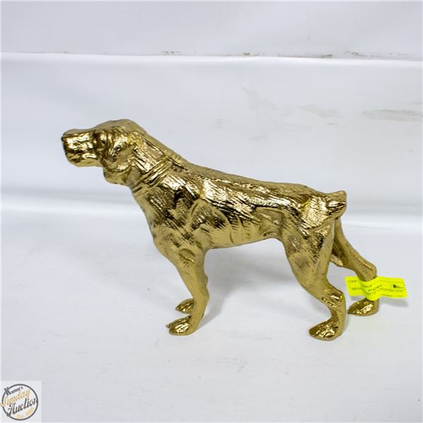 BRASS FIGURE OF A HUNTING DOG H-8.5"