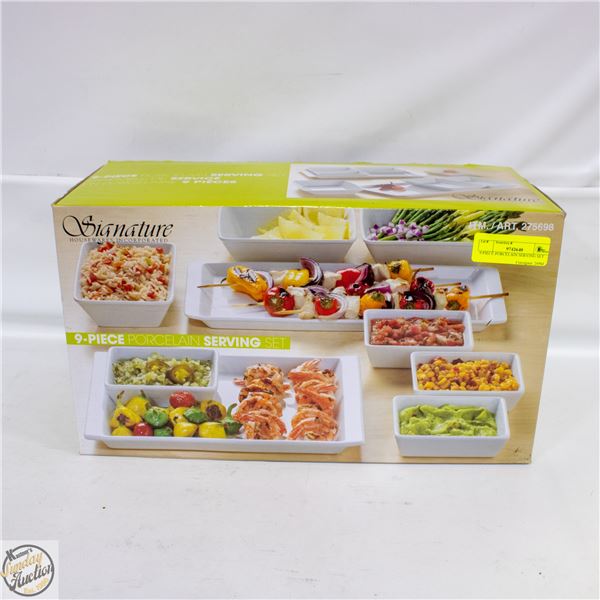 9 PIECE PORCELAIN SERVING SET