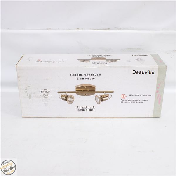 2 HEAD TRACK SATIN NICKEL LIGHTS
