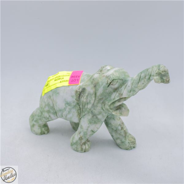 HAND-CARVED GREEN JADE OR SERPENTINE