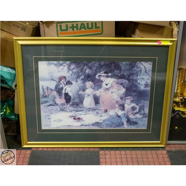 41" BY 31" FRAMED PAINTING.