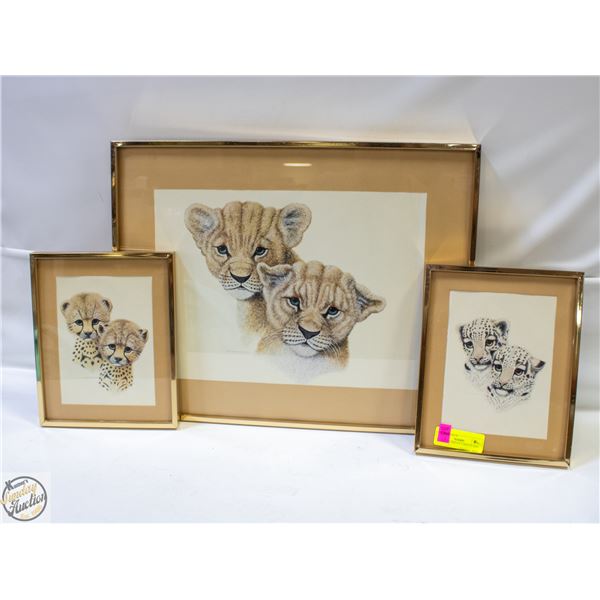 3 CHEETAH PRINTS VARIOUS SIZE