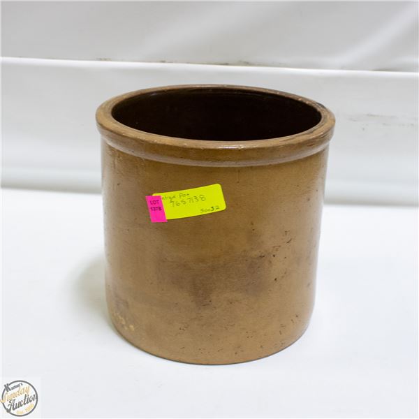 ANTIQUE SALT GLAZE CROCK POTTERY 9.5 INCH TALL