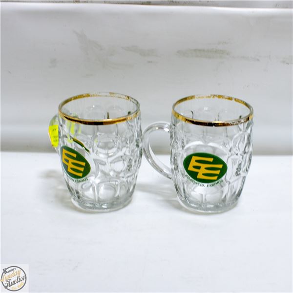 2 VINTAGE EDMONTON ESKIMO BEER MUGS